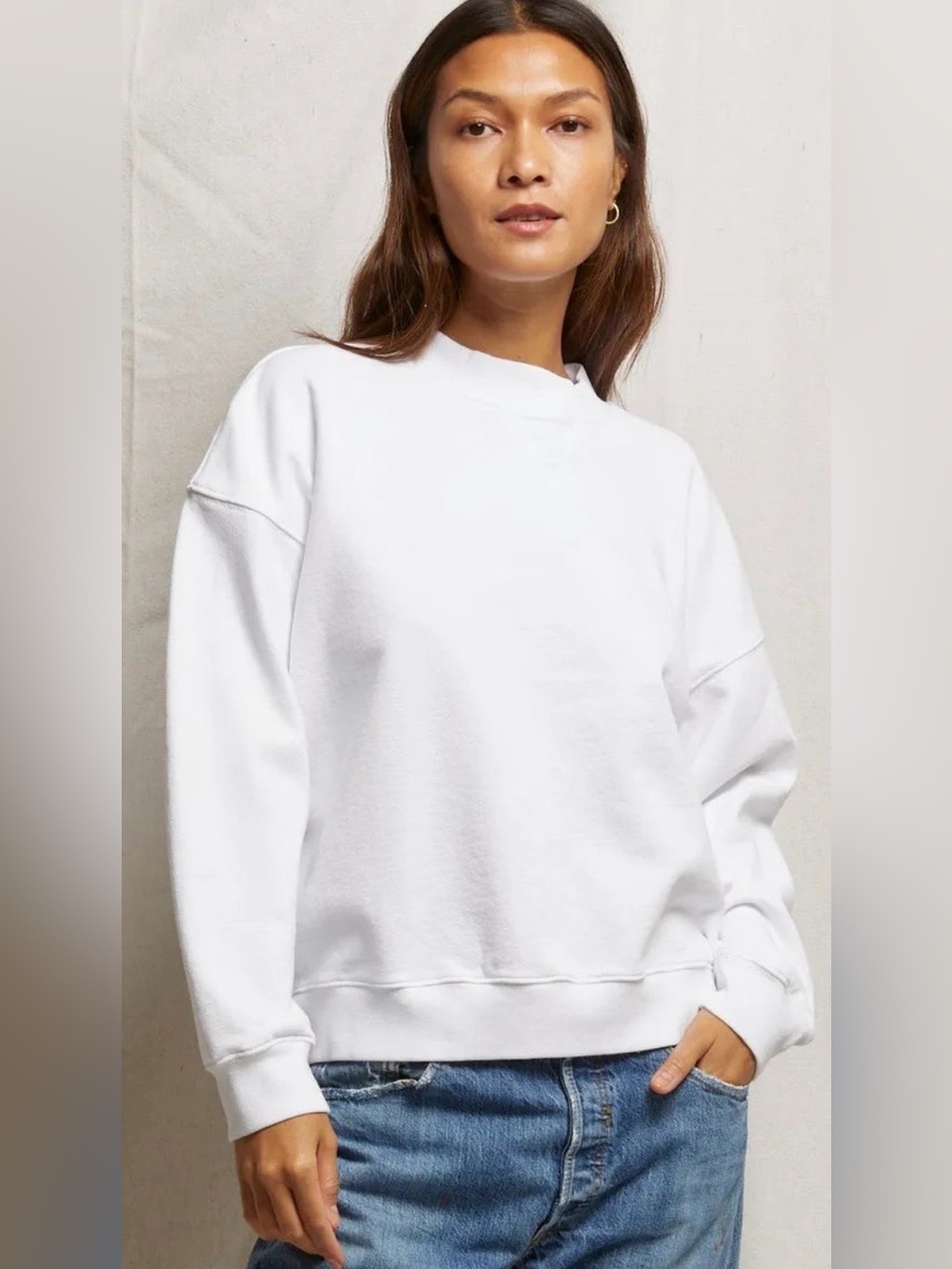 Perfectwhitetee Blake French Terry Oversized Sweatshirt-White